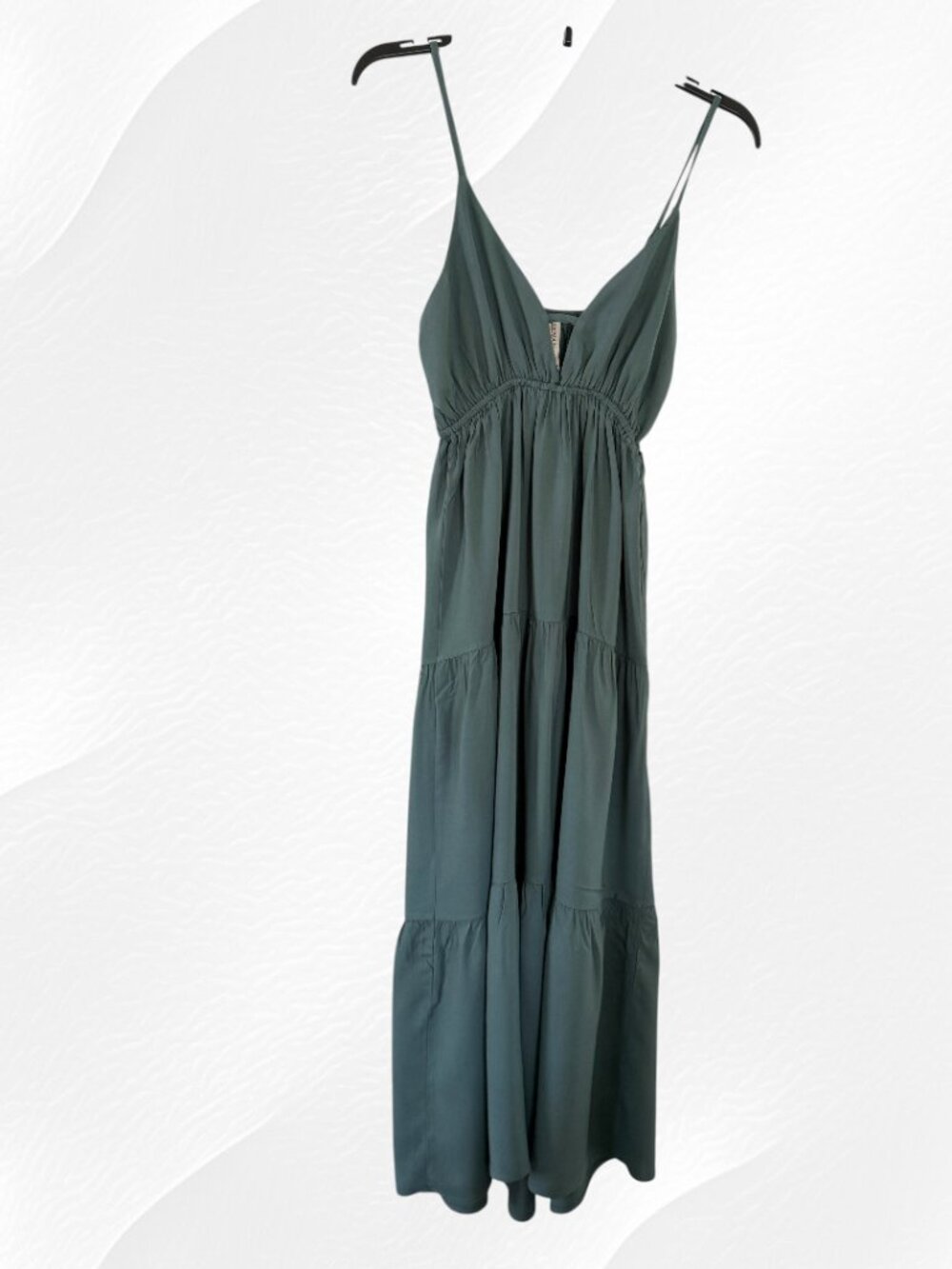 Zenana Ash Jade Breezy Tiered Maxi Dress Flowy Lightweight Rayon Cami Sundress - Picture 4 of 8